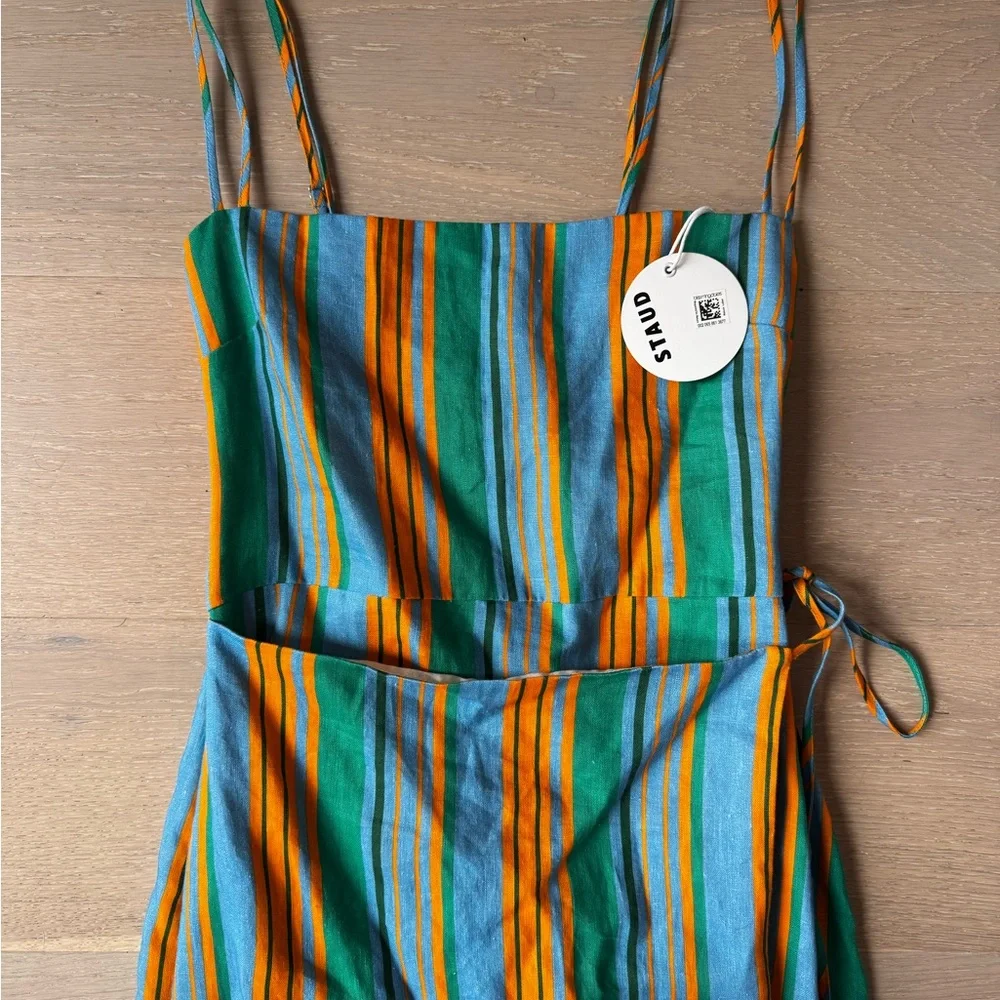 Staud Striped Maxi Dress with Slit - Picture 3 of 13